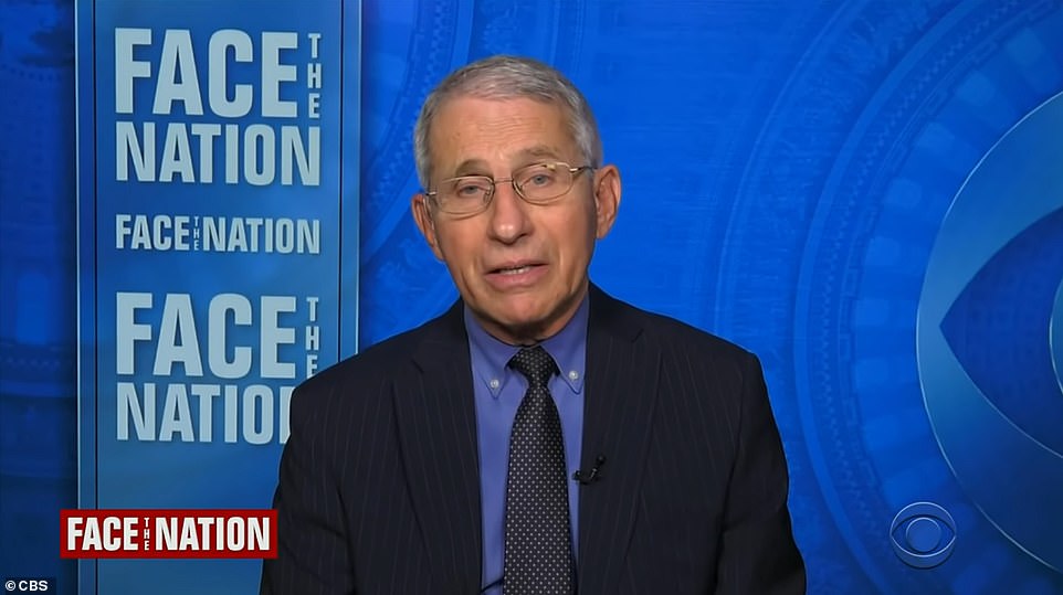安东尼·福西(Anthony S.Fauci)站在照相机前摆姿势:安东尼·福西(Anthony Fauci)博士周日说(如图),他担心感染急剧下降的感染开始以每天约60,000的水平稳定下来。